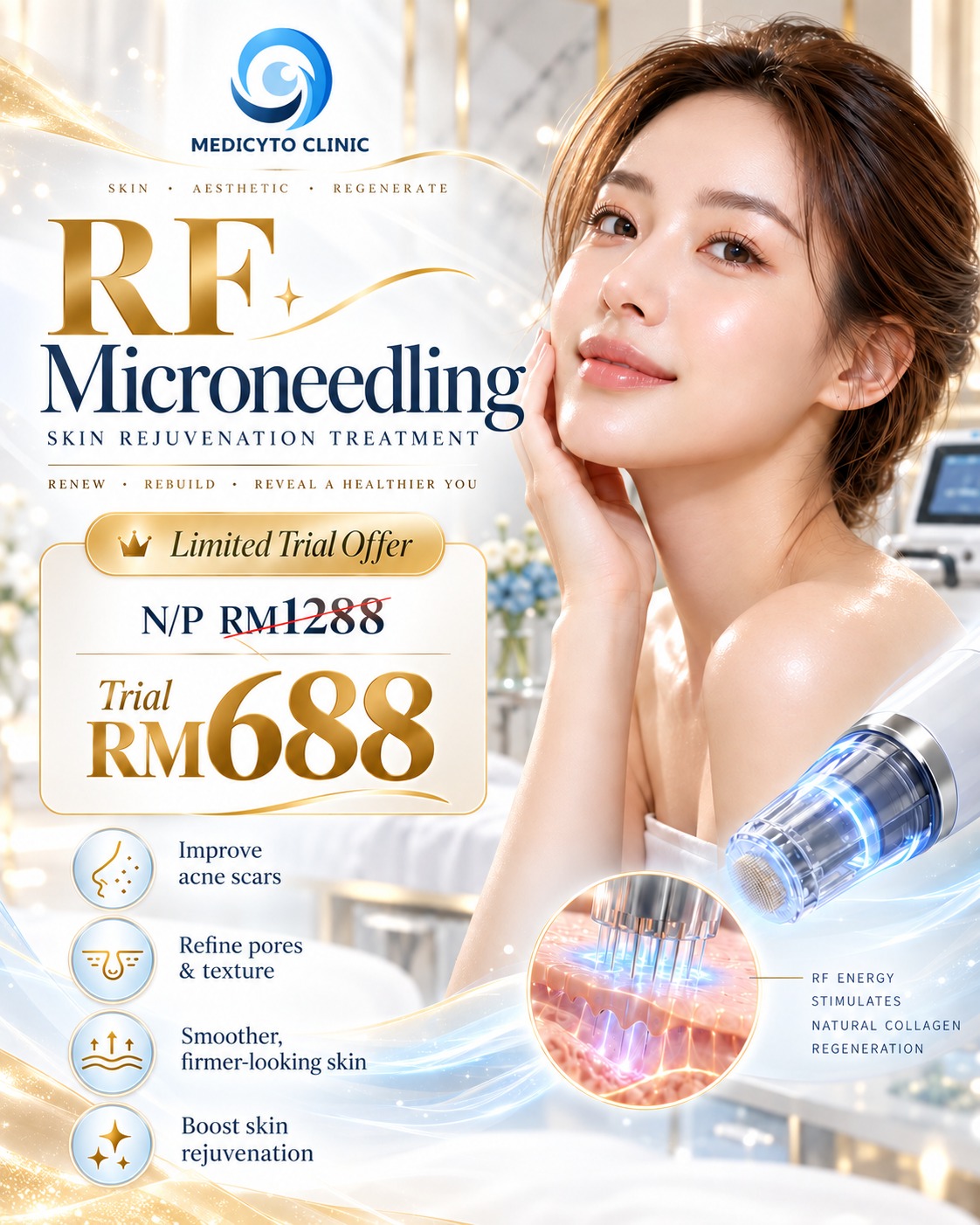 Medicyto Clinic October RF Microneedling trial offer artwork