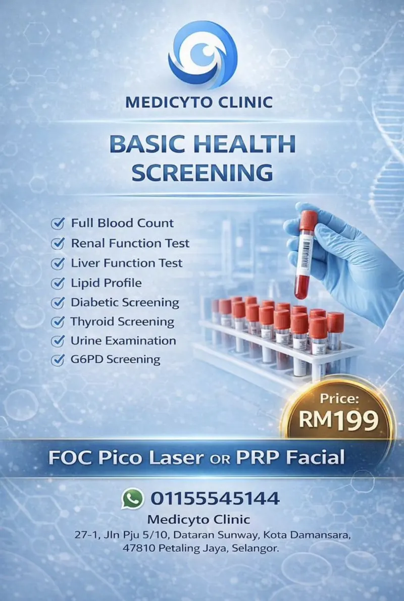 Basic Health Screening — 8 Blood Tests, Price RM199
